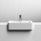 Serenity Rectangle Semi Recessed Basin - 570mm Wide - 1 TH - White