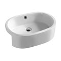 Serenity Oval Semi Recessed Basin - 570mm Wide - White