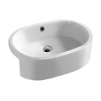 Serenity Oval Semi Recessed Basin - 570mm Wide - White