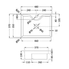 Forest Rectangle Semi Recessed Basin - 480mm Wide - 1 TH - White