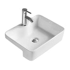 Forest Rectangle Semi Recessed Basin - 480mm Wide - 1 TH - White