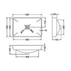 Serenity Rectangular Countertop Basin - 520mm Wide - White
