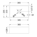 Serenity Rectangular Cloakroom Countertop Basin - 365mm Wide