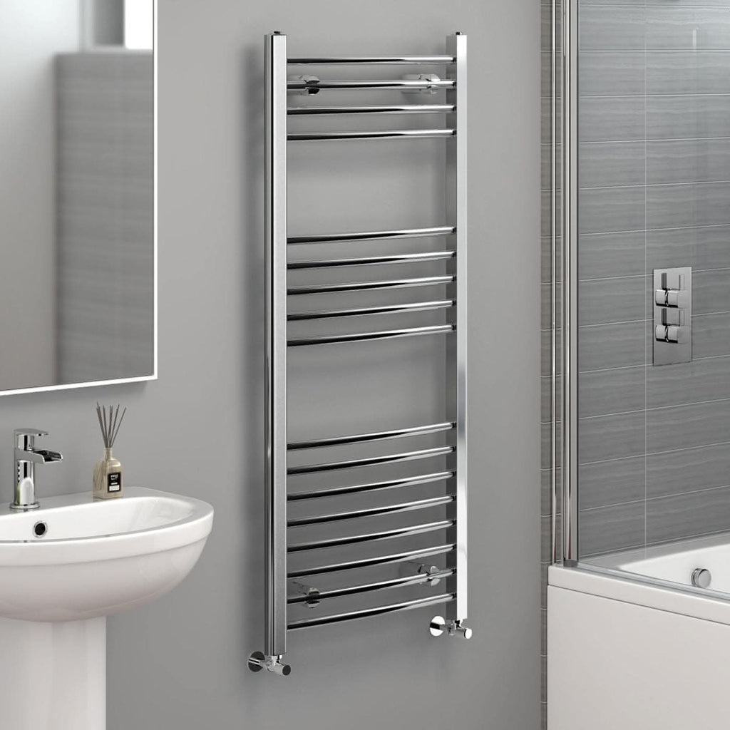 iBathUK Zypher Curved Heated Towel Rail Bathroom Radiator - Chrome