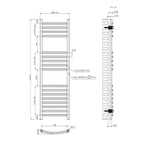 iBathUK Zypher Curved Heated Towel Rail Bathroom Radiator - Chrome
