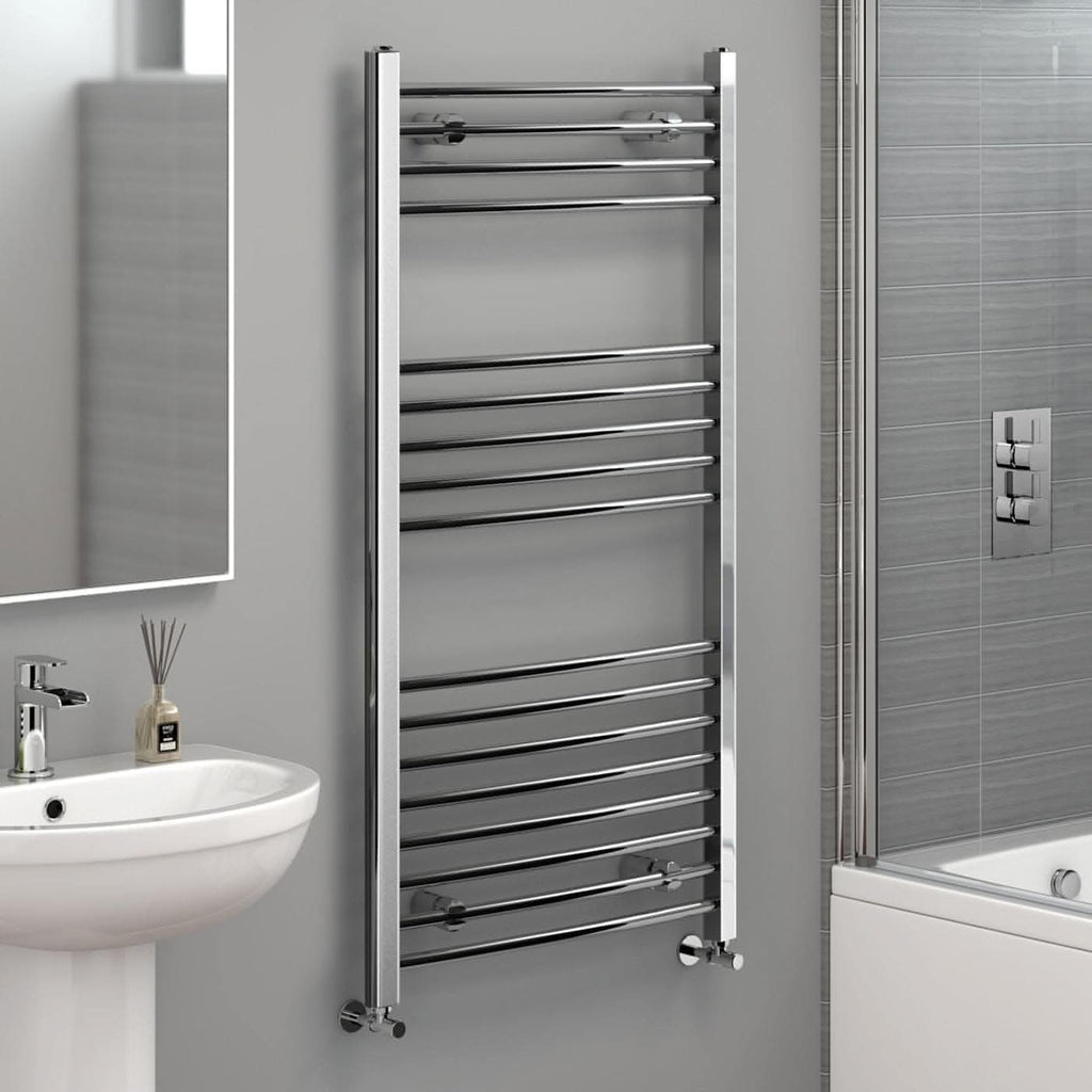 iBathUK Zypher Curved Heated Towel Rail Bathroom Radiator - Chrome