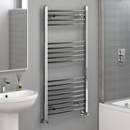 iBathUK Zypher Curved Heated Towel Rail Bathroom Radiator - Chrome