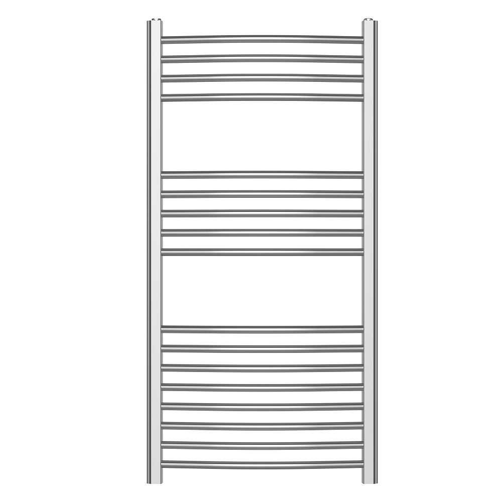 iBathUK Zypher Curved Heated Towel Rail Bathroom Radiator - Chrome
