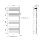 iBathUK Zypher Curved Heated Towel Rail Bathroom Radiator - Chrome