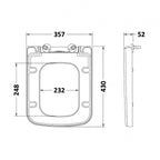Line Modern Square Soft Close Toilet Seat - White