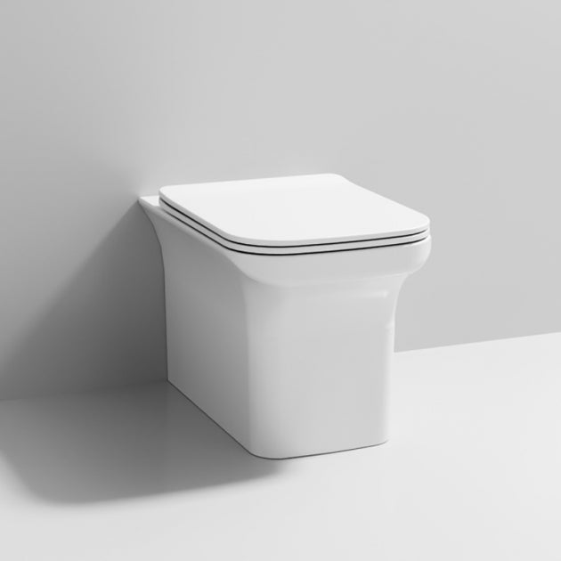 Reed Rimless Back to Wall Toilet with Soft Close Seat - White