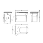 Reed Rimless Back to Wall Toilet with Soft Close Seat - White