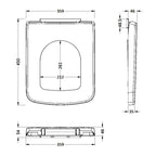 Nio Square D-Shape Soft Close Toilet Seat - White