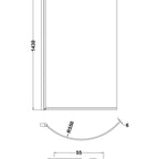 Cascade 6mm Glass Curved P-Shaped Bath Screen - 1430mm x 715mm