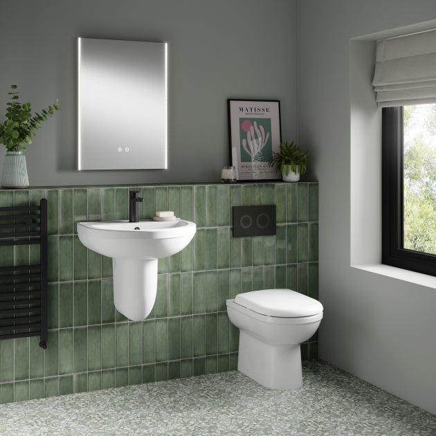 Liquid Back to Wall Toilet With Seat - White