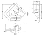 Classique Corner Wall Hung Basin - 600mm Wide - 1 TH - White