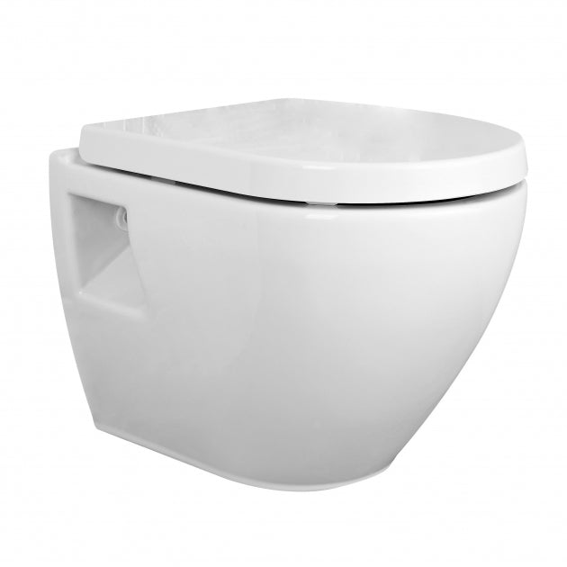 Vast Wall Hung Toilet With Luxury Soft Close Seat - White