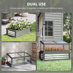 NookGrow Elevated Garden Bed with Lean to Roof, 41" x 22.5" x 28.25", Gray