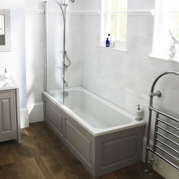 Metro Rectangular Single Ended Bath with Legs - White