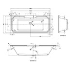 Elvora Rectangular Double Ended Bath With Legs - 1800mm x 800mm - White