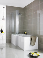 Crosswater L-Shaped Square Shower Bath Front Panel - 1700mm