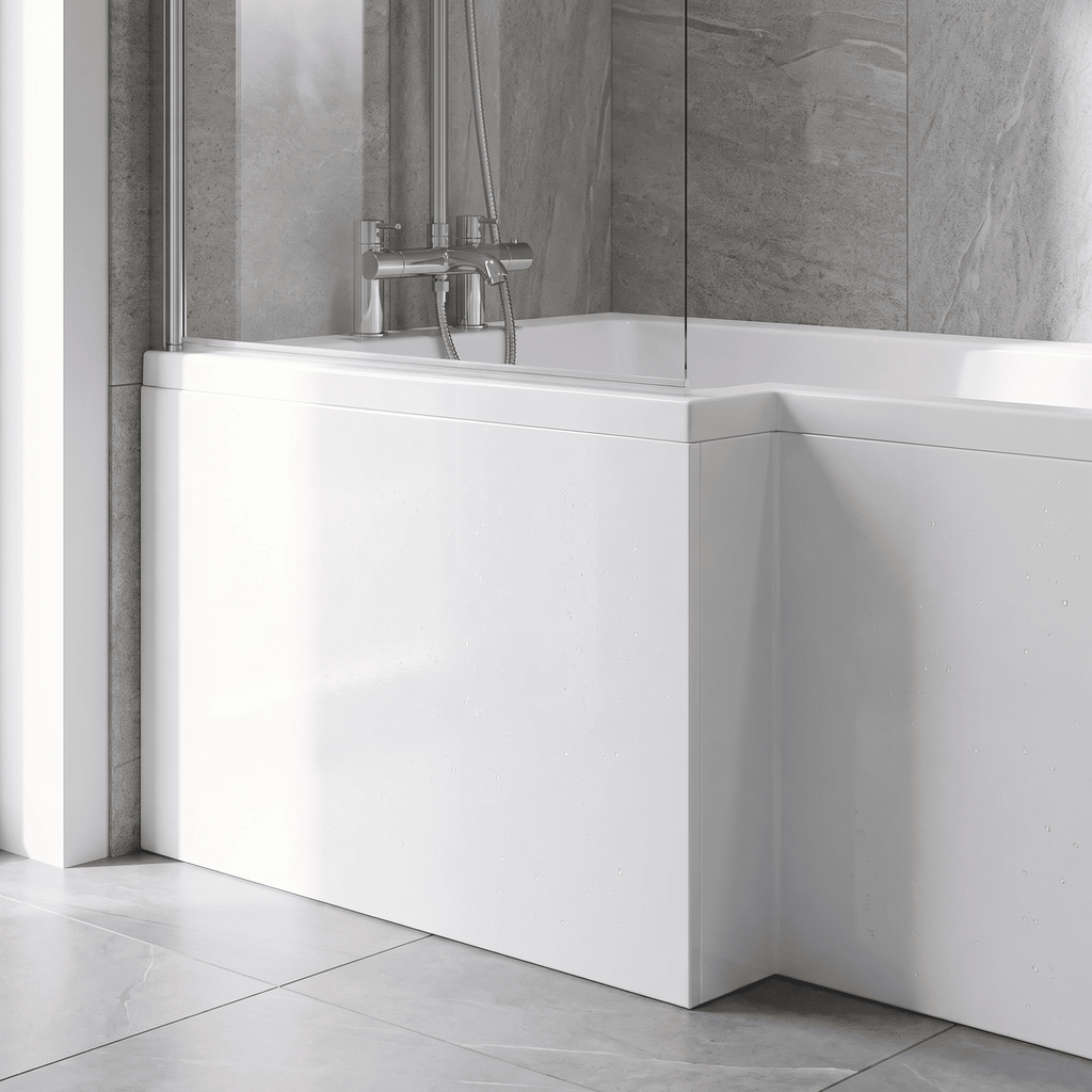 Kudos PVC Square Front Bath Panel - Gloss White