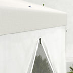 13' x 11' Hexagon Sun Shade Canopy with Protective Mesh Sidewalls, Ropes & Stakes, Cream