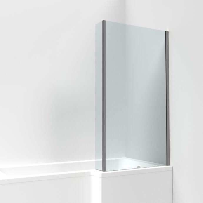 Elevation 6mm Glass L-Shaped Bath Screen - 1400mm x 815mm
