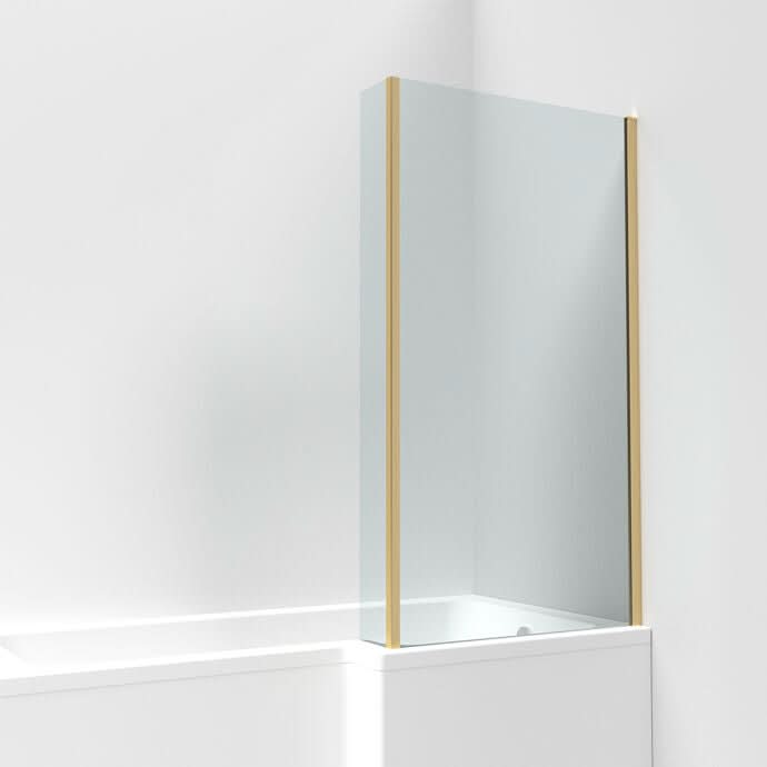 Elevation 6mm Glass L-Shaped Bath Screen - 1400mm x 815mm