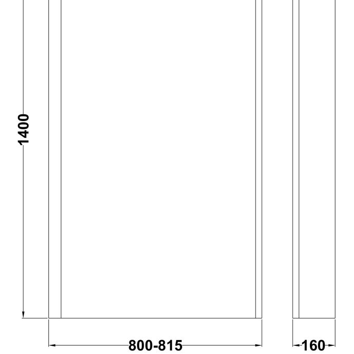Elevation 6mm Glass L-Shaped Bath Screen - 1400mm x 815mm