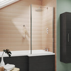 Elevation 6mm Glass L-Shaped Bath Screen - 1400mm x 815mm