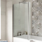 Elevation 6mm Glass L-Shaped Bath Screen - 1400mm x 815mm