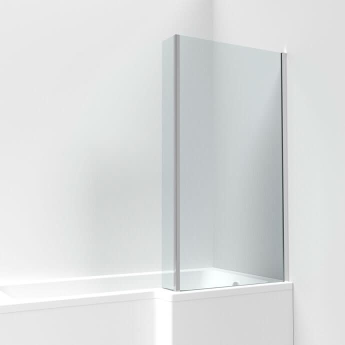 Elevation 6mm Glass L-Shaped Bath Screen - 1400mm x 815mm