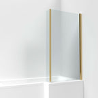 Prestige 6mm Glass L-Shaped Hinged Bath Screen with Fixed Return Panel - 1430mm x 795mm