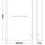 Alvero 6mm Glass L-Shaped Hinged Bath Screen with Fixed Return Panel and Towel Rail - 1416mm x 815mm - Chrome