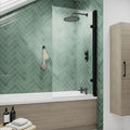 Nova 8mm Glass Square Hinged Bath Screen - 1520mm x 830mm