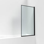 Sierra 6mm Glass Outer Framed Bath Screen - 1430mm x 790mm - Matt Black