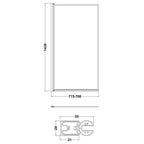 Sierra 6mm Glass Outer Framed Bath Screen - 1430mm x 790mm - Matt Black