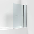 Select 6mm Glass Square Bath Screen with Fixed Return Panel and Towel Rail - 1433mm x 998mm - Chrome