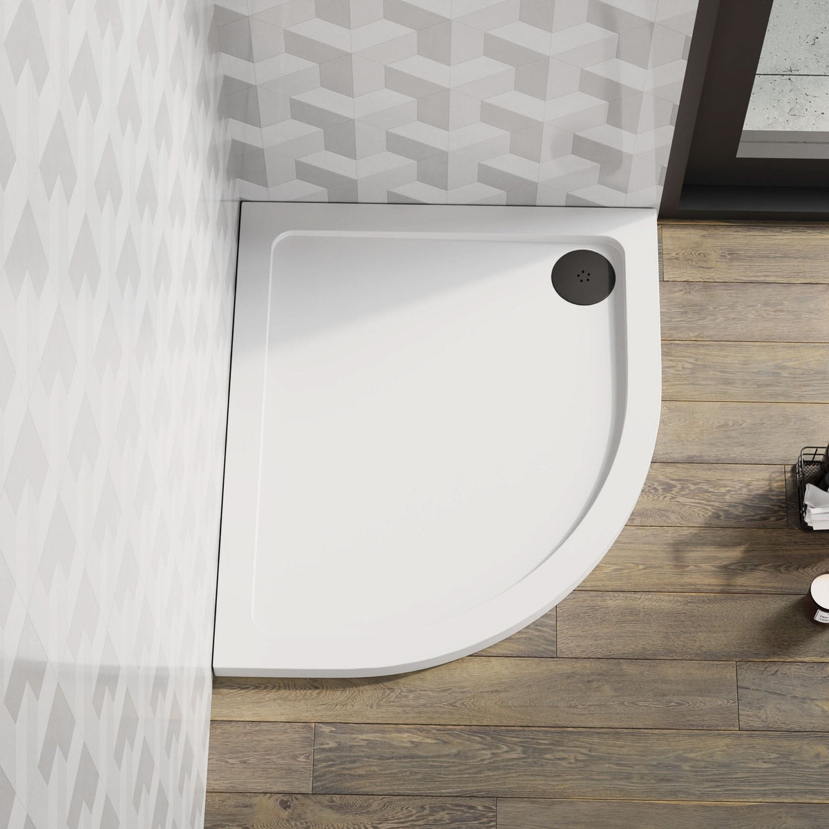 Alex Slimline Left Hand Offset Quadrant Shower Tray