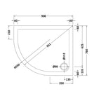 Alex Slimline Left Hand Offset Quadrant Shower Tray