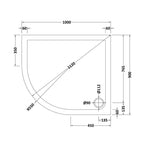 Alex Slimline Left Hand Offset Quadrant Shower Tray
