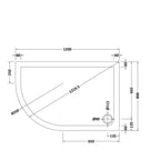 Alex Slimline Left Hand Offset Quadrant Shower Tray