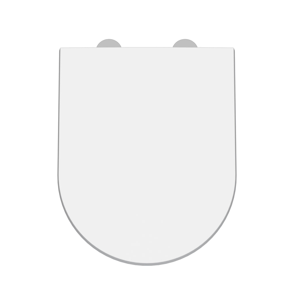 Nio Modern D-Shaped Soft Close Toilet Seat - White