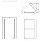 Element Non Iluminated Corner Mirror Cabinet - 650mm x 459mm - Gloss White