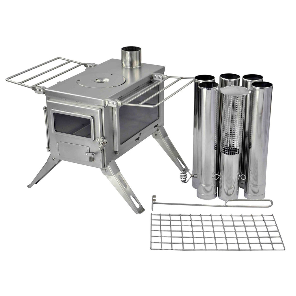 Nomad Camping stove (Double View) - Medium Size / Stainless Steel