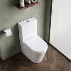 Creo Flush To Wall Close Coupled Toilet with Soft Close Seat & Cistern - White