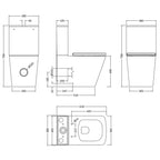 Muse Close Coupled Toilet with Soft Close Seat & Cistern - White