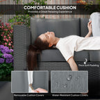 3-Seat Rattan Wicker Outdoor Sofa with Cushions, Grey
