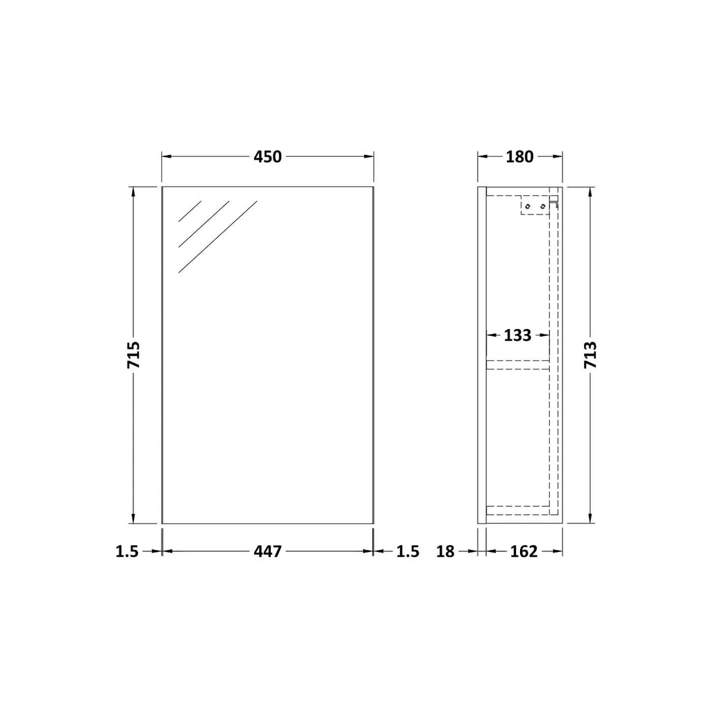 Linen Non Illuminated Mirror Cabinet
